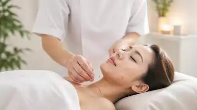 User receiving acupuncture treatment