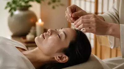 A serene acupuncture setting with calming elements